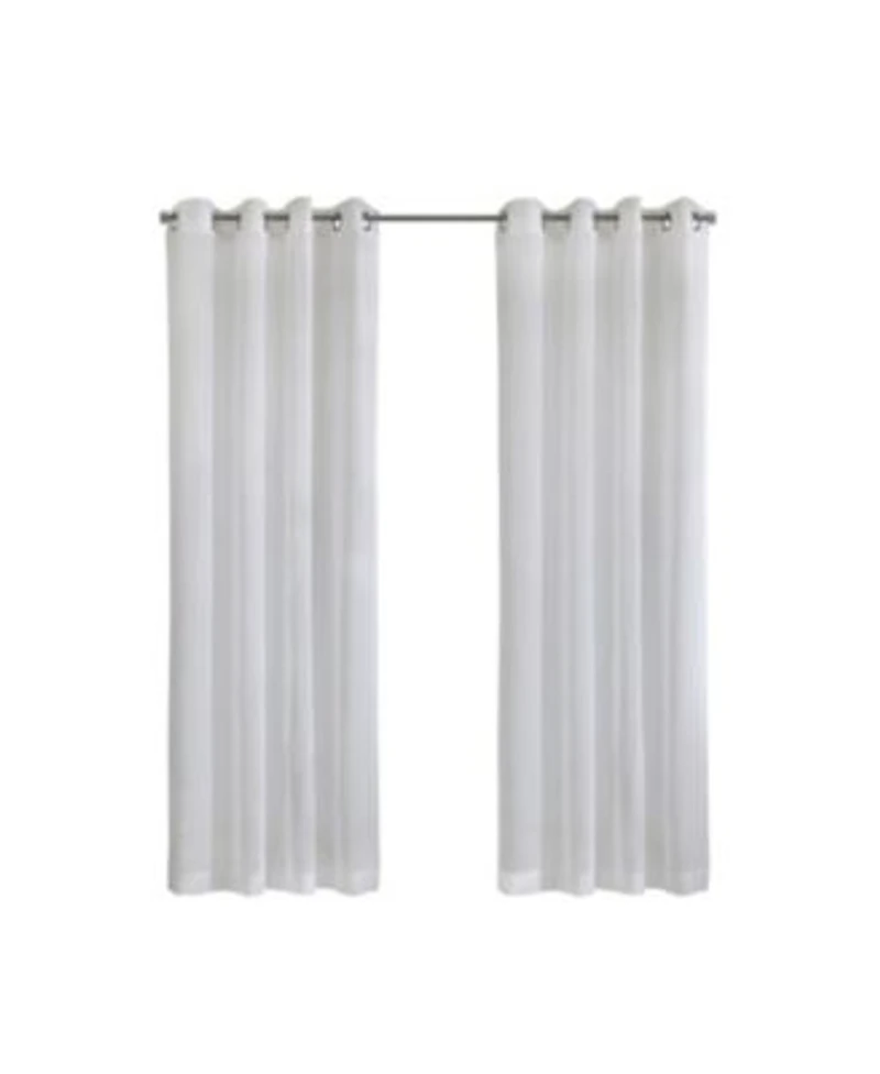 Habitat 100 Polyester Daphne Sheer Grommet Faux Linen Solid Curtain Panel 52 X22 X 63 X22 White