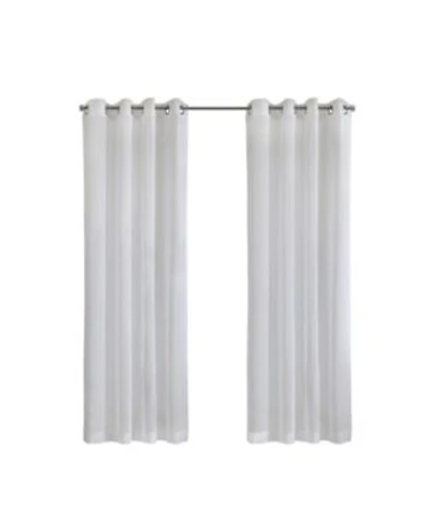 Habitat 100 Polyester Daphne Sheer Grommet Faux Linen Solid Curtain Panel 52 X22 X 63 X22 White