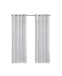 Habitat 100 Polyester Daphne Sheer Grommet Faux Linen Solid Curtain Panel 52 X22 X 63 X22 White