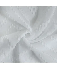 Habitat 100% Polyester Regina Sheer Chevron Delightful Textured Grommet Curtain Panel 52" x 108" White