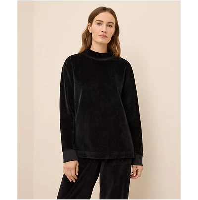 Pact Women's Organic Cotton Velour Mock Neck Pullover