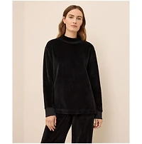 Pact Women's Organic Cotton Velour Mock Neck Pullover