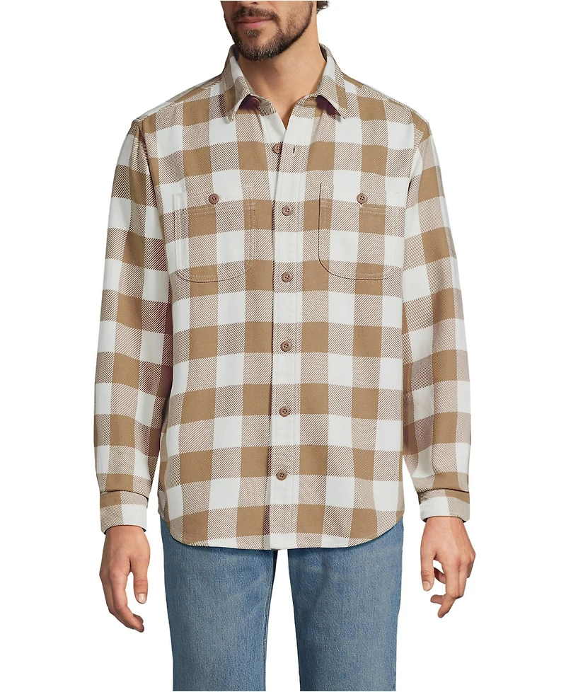 Lands' End Men's Long Sleeve Authentic Flannel Shirt