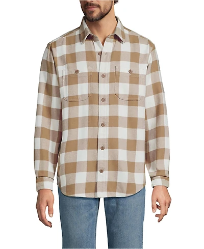 Lands' End Men's Long Sleeve Authentic Flannel Shirt