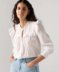 Levi's Women's Gianna Long Sleeve Ruffle Trim Blouse