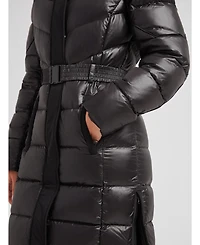 JACK1T Women's Diamond Belted Extra Long Down Coat