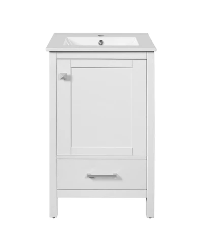 Airsurfer 20-Inch Modern Bathroom Vanity with Ceramic Sink Space-Saving Storage Cabinet