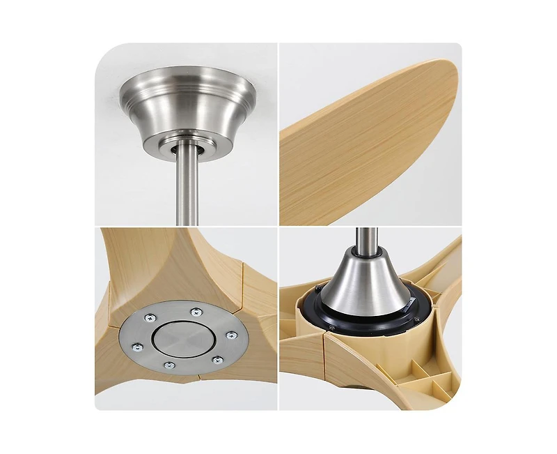 Sofucor 60-inch Modern Luxury Sand Nickel 3-Blade Ceiling Fans with Remote Control and Timer Function