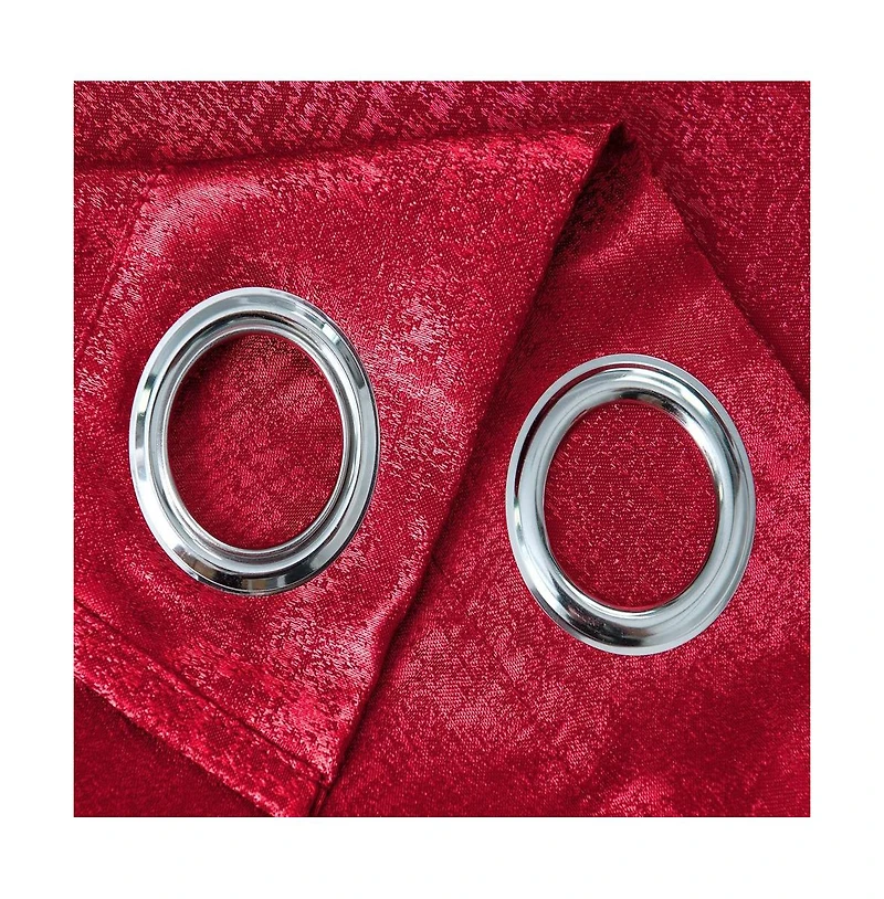 Olivia Gray Roxy Two Tone Jacquard Grommet Single Panel - 54x90", Red