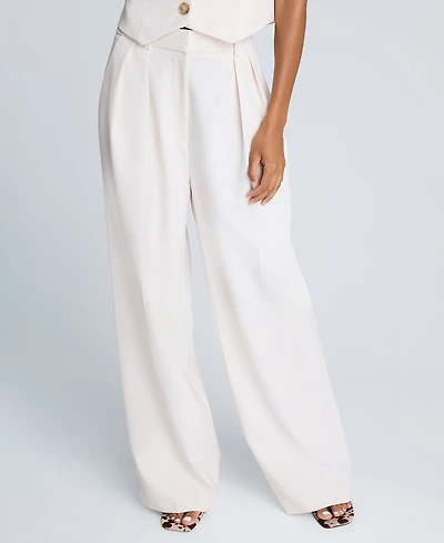 Kenneth Cole Women's Luxe Twill High Rise Wide Leg Pants
