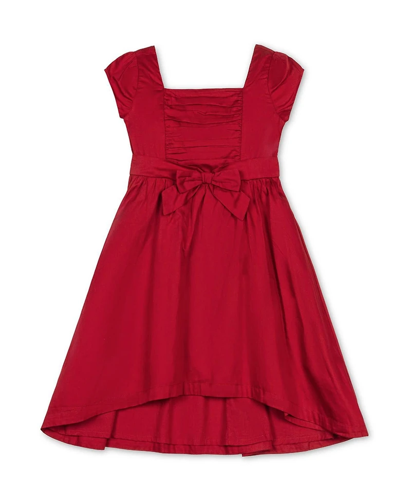 Hope & Henry Toddler Girls Organic Cap Sleeve High Low Sateen Party Dress