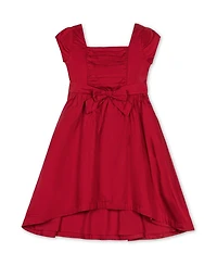 Hope & Henry Toddler Girls Organic Cap Sleeve High Low Sateen Party Dress