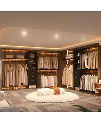 120'' Heavy Duty Closet Organizer System with 3 Wooden Drawers, 10FT Walk-in Shelving Towers
