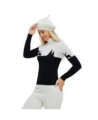 Bellemere New York Women's Merino 'Deer & Tree' Sweater