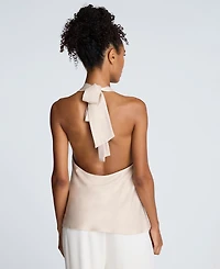 Kenneth Cole Women's Satin Crossover Halter Blouse