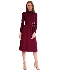 julia jordan Women's Tie Waist Fit and Flare Pull-On Dress