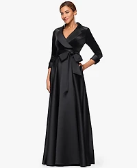 Xscape Women's Bow Detail Collar Maxi Gown