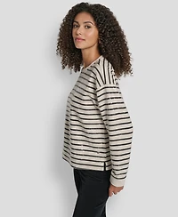 Dkny Jeans Women's Striped Long-Sleeve Sweatshirt