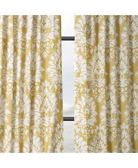 Half Price Drapes Lacuna Sun Floral Printed Cotton Room Darkening Curtain