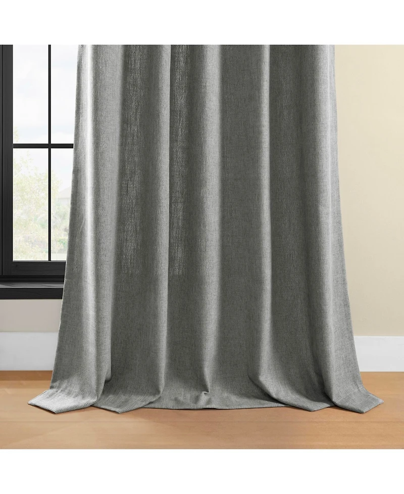 Half Price Drapes Light Grey Simply Faux Linen Light Filtering Curtain Pair (2 Panels