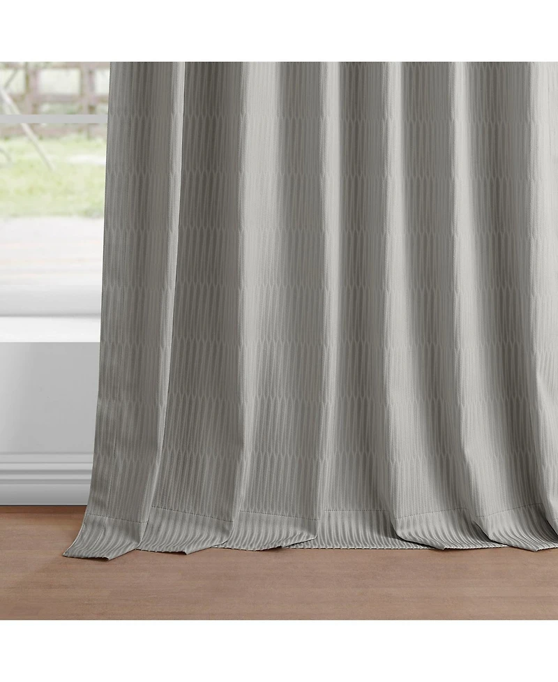 Half Price Drapes Pewter Abstract Lounge Embossed Velvet Room Darkening Curtain