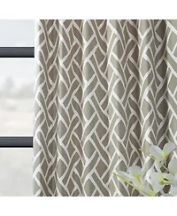 Half Price Drapes Martinique Taupe Geometric Printed Cotton Room Darkening Curtain