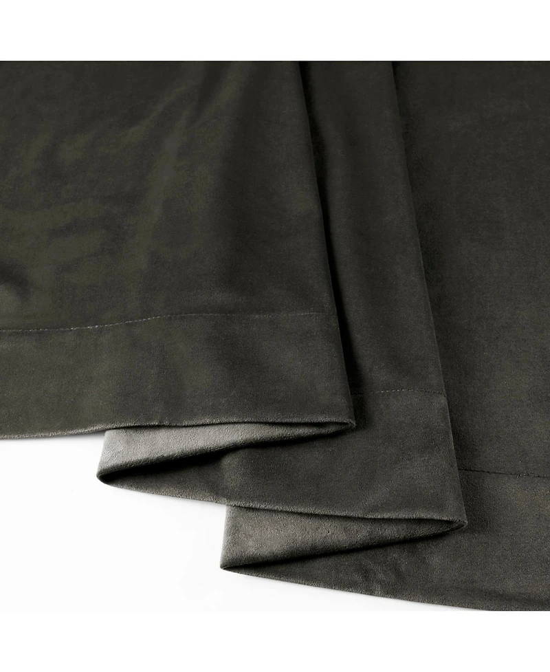 Half Price Drapes Gunmetal Grey Signature Velvet Blackout Curtain