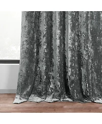 Half Price Drapes Stone Grey Lush Crush Velvet Room Darkening Curtain