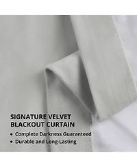 Half Price Drapes Reflection Grey Signature Velvet Blackout Curtain