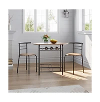 Yaheetech, 3-Piece Set, Metal Frame, Compact Dining Table with 2 Chairs