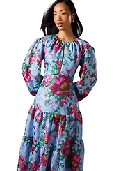 Coast Women's Printed Jacquard Volume Dress