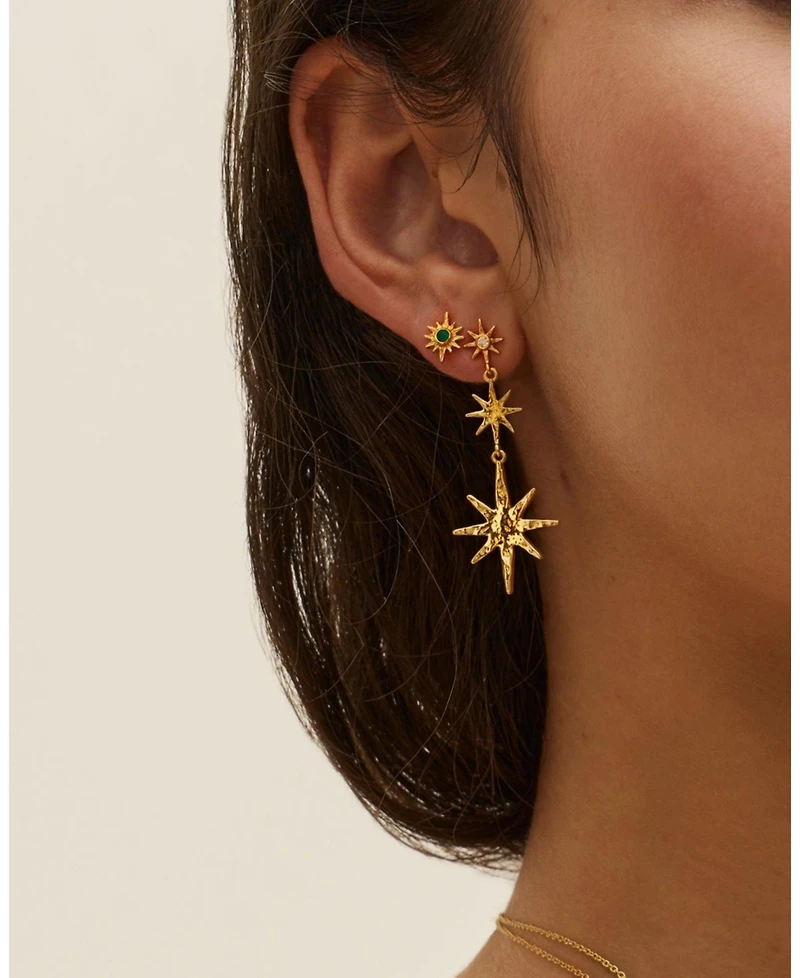 Ottoman Hands Onyx Star Stud Earrings