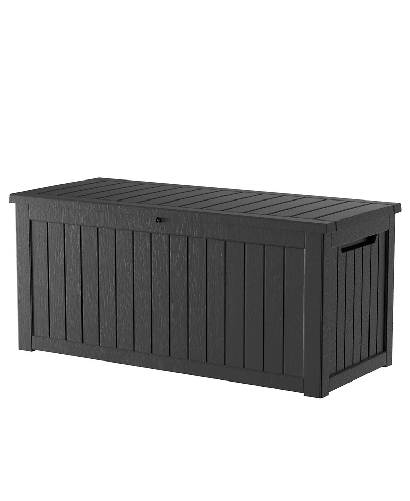 Patio Waterproof Resin Deck Box Lockable Outdoor Storage Garden Tools