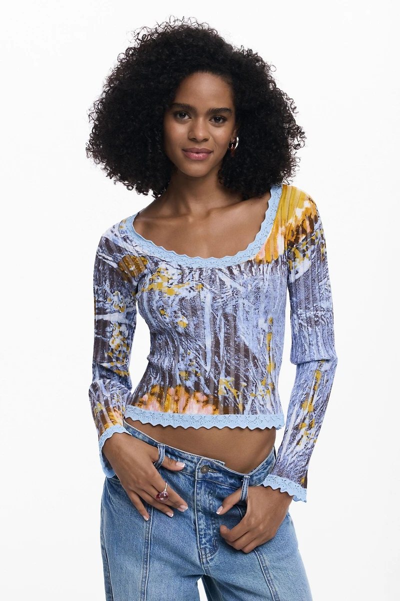 Desigual Women's Lightweight floral sweater