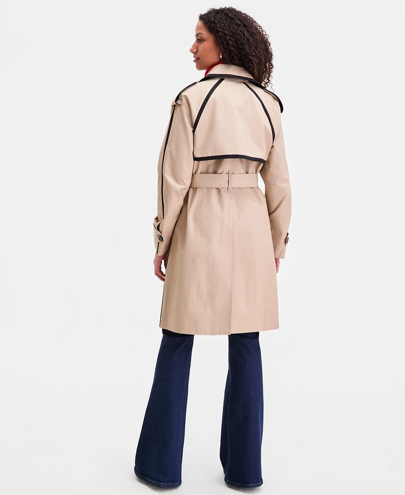 London Fog Women's Double-Breasted Belted Trench Coat