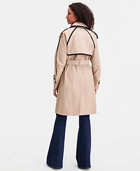 London Fog Women's Double-Breasted Belted Trench Coat