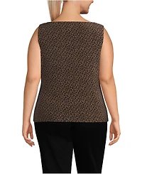 Lands' End Women's Plus Sleeveless Silky Knit Drape Front Top