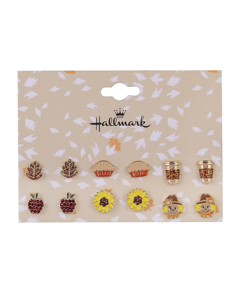 Hallmark Fall Theme 6pk Stud Earring Set