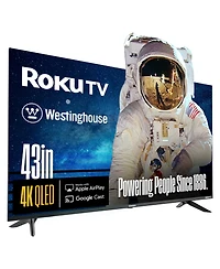 Westinghouse 43" Roku Smart Tv, Fhd Qled, Dolby Digital+, Wi-Fi, Bluetooth, AirPlay, Alexa & Google Assistant Compatible