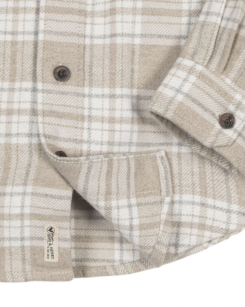 Hope & Henry Toddler Boys Organic Long Sleeve Flannel Shirt with Double Flap Pockets