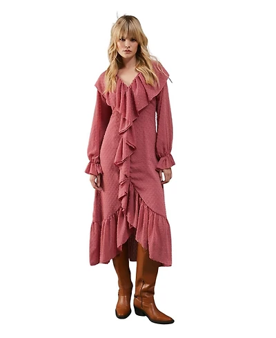 Warehouse Women's Dobby Chiffon Midi Dress