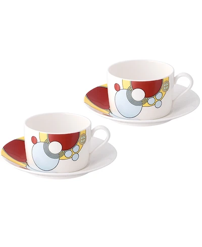 Noritake Frank Lloyd Wright Imperial Cabaret Set of 2 Cups & Saucers, 6 oz.