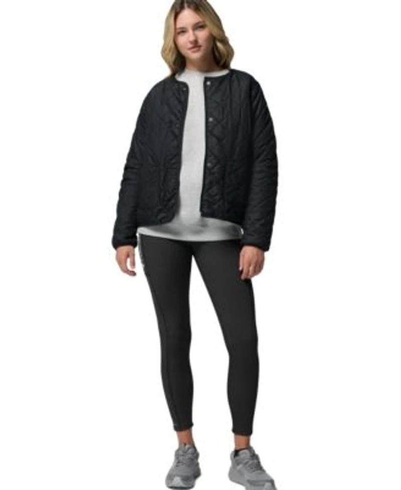Columbia Womens Aldermore Crewneck Long Sleeve Sweatshirt Crest Collarless Jacket Move Leggings