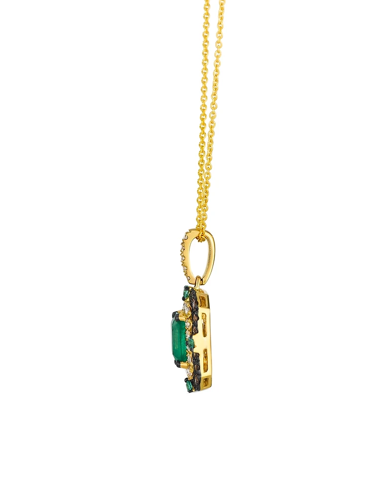 Le Vian Emerald (0.70 ct. t.w.), Chocolate diamonds (0.28 ct. t.w.), and Nude diamonds (0.24 ct. t.w.) Necklace in 14K Honey Gold