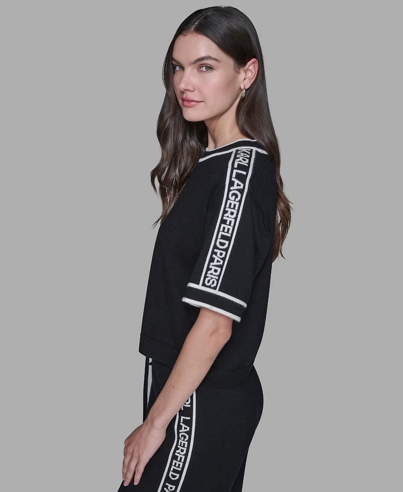 Karl Lagerfeld Paris Women's Logo Detail Sweater