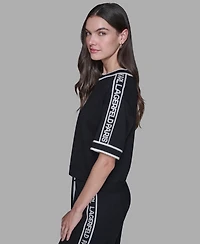 Karl Lagerfeld Paris Women's Logo Detail Sweater