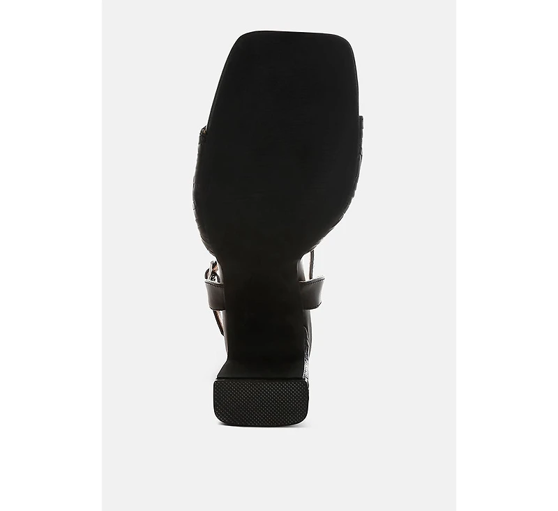 Elana Textured Faux Leather Heels