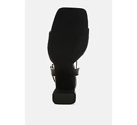 Elana Textured Faux Leather Heels