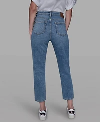 Karl Lagerfeld Paris Women's Embellished Mid Rise Ankle Jeans