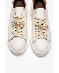 Forever & Always Shoes Laren Leather Buckle Sneakers (Women)